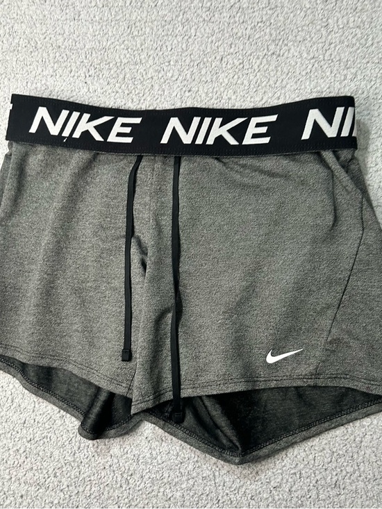 Nike Pants - Nike Dri Fit Women's Grey Active Shorts with Foldable Logo Waistband Sz S